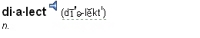 Dictionary entry heading and pronunciation for the word dialect