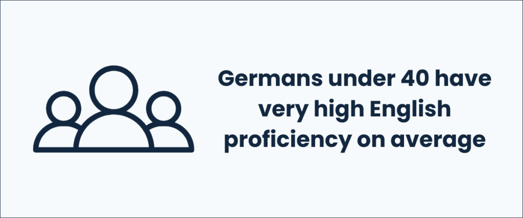 Germans under 40 have very high English proficiency on average